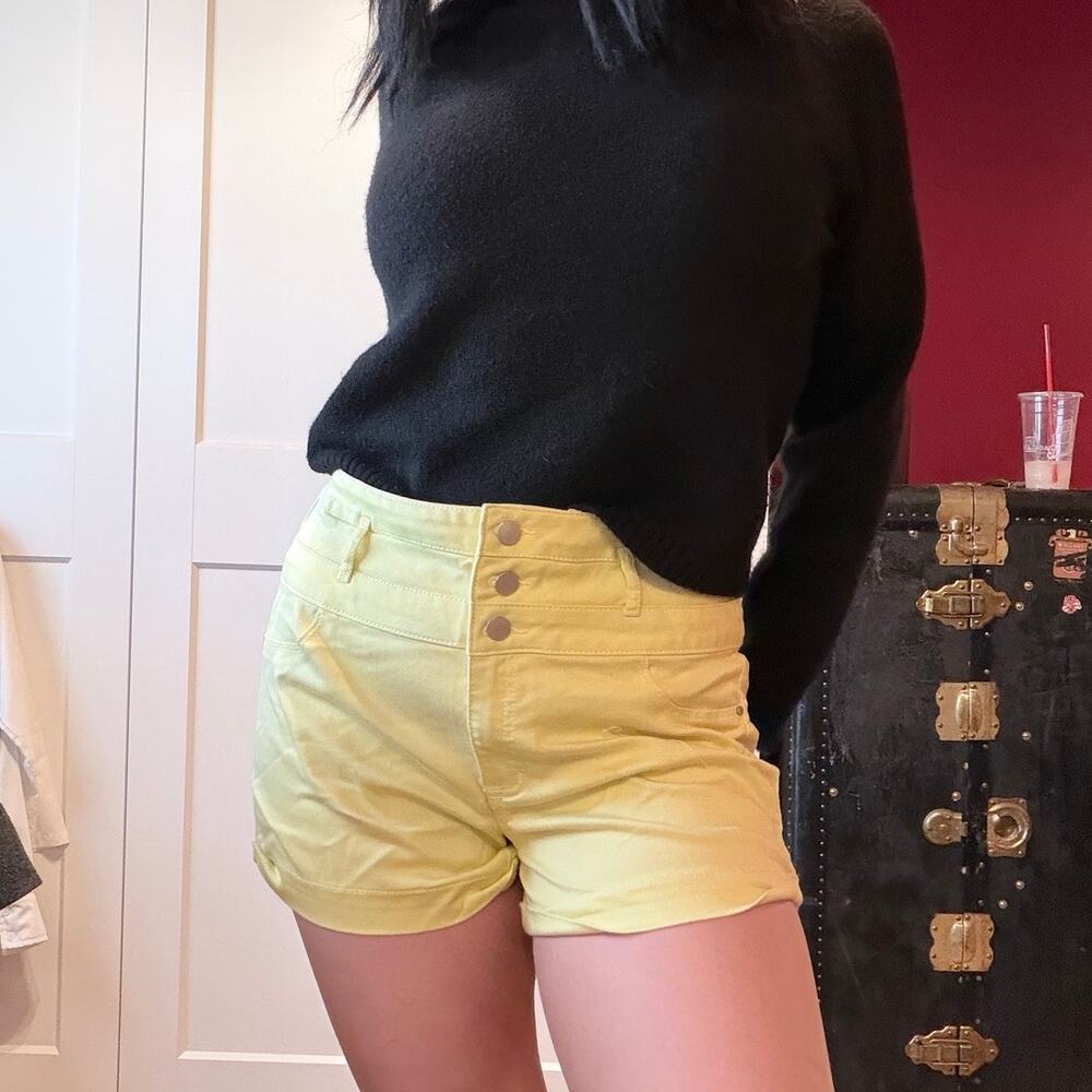 high waist yellow y2k shorts charlotte russe